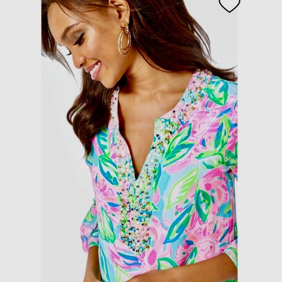 Lilly Pulitzer Elenora Silk Dress Totally Blossom Size XS NEW - Picture 5 of 13